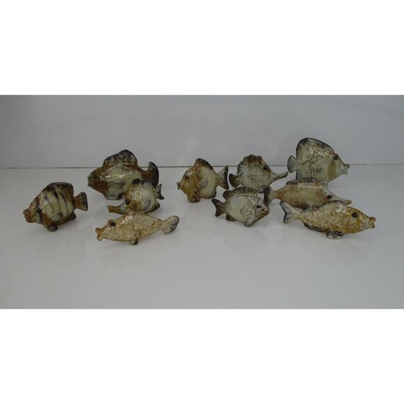 Ceramic Fish Different Fish Poses and Sizes Lot of 10 - Picture 5 of 10